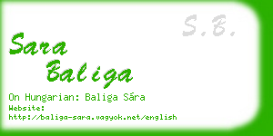 sara baliga business card